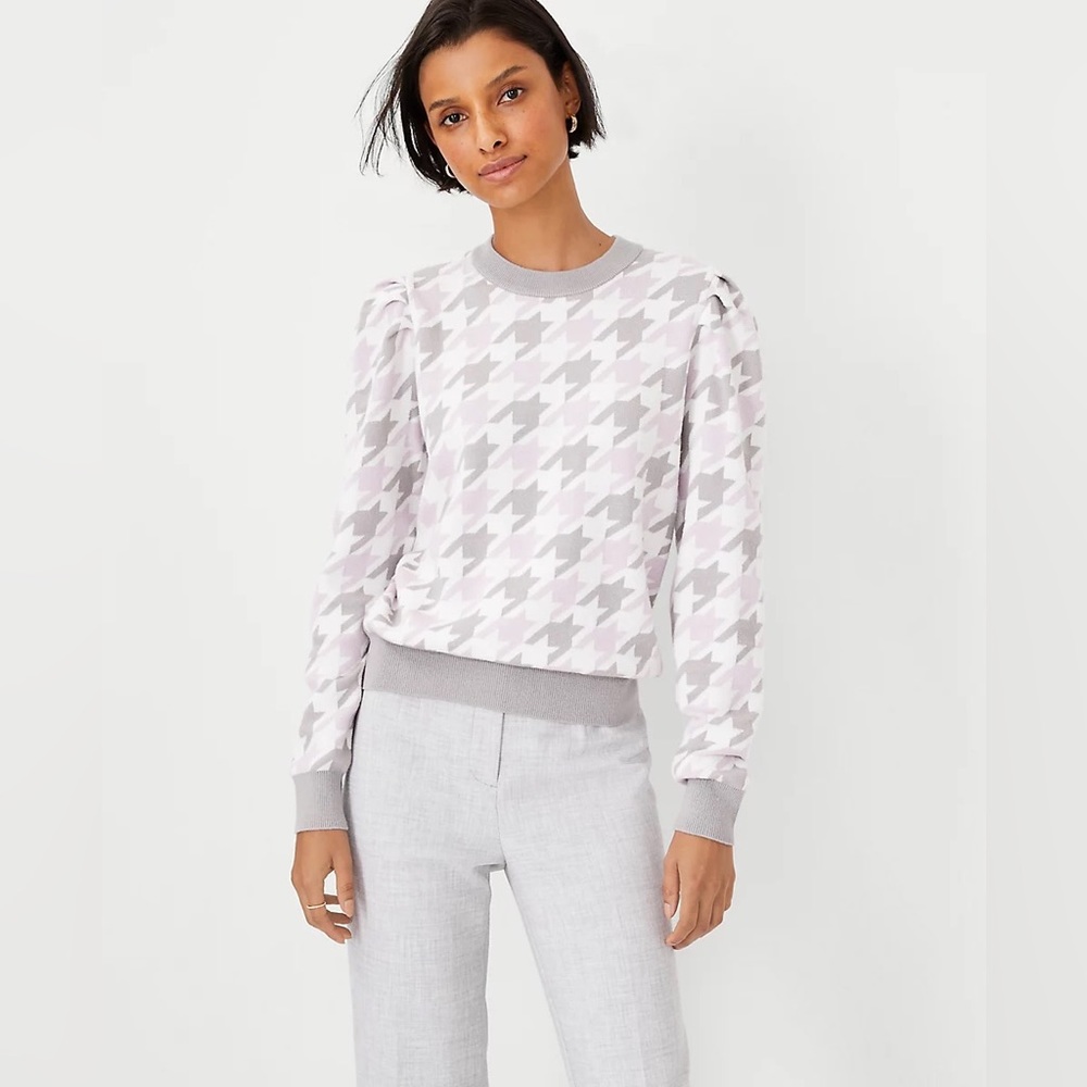 Ann Taylor Sweater Grey and Lavender SP NWT